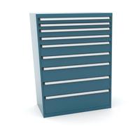 Amoire industrielle à 13 tiroirs - 100 kg par tiroir avec hauteur de 100 mm - Ouverture à 100% - 1020 x 707 x 1400 mm Heco HE119419BL