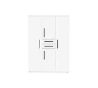 Amoire placard de rangement 4 portes et 2 tiroirs couleur blanc mat - Largeur 134,6 x Profondeur 50 x Hauteur 188 cm - -