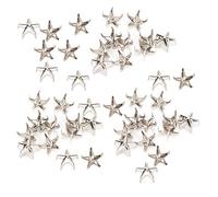 AMONIDA 200 Pièces Rivets étoiles Décoratifs 10MM Clous à Griffes pour Bricolage Sacs Chapeaux Accessoires Argent or Noir Pistolet Noir (Alliage de zinc)