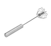 AMONIDA Batteur à œufs en Acier Inoxydable, Batteur à Main Semi-automatique pour la Cuisine, Parfait pour Fouetter les œufs et Mélanger les Crèmes, Durable et Facile à Nettoyer (10 pouces)
