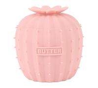 AMONIDA Beurrier Résistant à la Chaleur avec Ligne D'eau, Pot à Beurre en Silicone pour la Fraîcheur de la Cuisine et un Accès Facile, 1 unité (PINK)