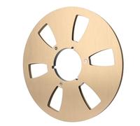 AMONIDA Bobine de Bande Vide en Alliage D'aluminium, 1/4, 10.5 Pouces, avec 6 Trous, pour Platines de Bandes Sonores NAB, Parfaite pour L'enregistrement sur Bande (GOLD)
