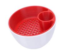 AMONIDA Bol à Pistache à Double Chambre, élégant Bol de Service de Noix 2 en 1 pour une Utilisation le Jour du Match, Matière Plastique de qualité, 1 Récipient (Blanc Rouge)