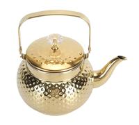 AMONIDA Bouilloire à thé sur la Cuisinière, Théière à Infuseur Dorée en Acier Inoxydable pour Usage Domestique et Hôtelier 1,5 L (Modèle de diamant de 1,5 L)