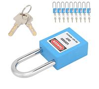 AMONIDA Cadenas de sécurité avec Poutre en Acier, 1,5 Po de Diamètre (BLUE) | Matériau en nylon, résistant aux chocs, utilisé en logistique, comprend 10 verrous