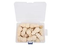 AMONIDA Chevilles en Bois pour Bricolage, Ensemble de Figurines en Bois Attrayantes avec Boîte de Rangement pour Décorations de Noël, 26 Pièces