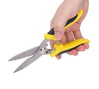 AMONIDA Ciseaux Outil D'électricien Multifonctionnel, Poignée Jaune et Noire, Acier Inoxydable Durable pour les Projets de Bricolage (Manche jaune et noir 8 pouces)