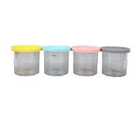AMONIDA Conteneurs de Pintes de Crème Glacée 600ml, Bacs de Congélation Réutilisables pour les Amateurs de Crème Glacée Faite Maison, Paquet de 4 Matériaux ABS et PC