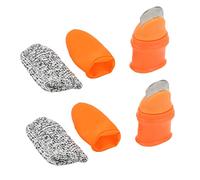 AMONIDA Couteau à Pouce Lame en Acier Inoxydable Durable Outil de Couteau de Cueillette de Légumes Léger pour Adultes, à Pouce en Silicone avec Protège-doigts pour une Récolte Facile