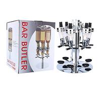 AMONIDA Distributeur de Spiritueux Mural 6 Bouteilles avec Réservoir à Ressort pour Bouteilles de 1 Litre et Doseur de 30 ML, Idéal pour Le Bar, la Cuisine et Les Fêtes à Domicile.