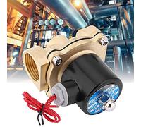 AMONIDA Électrovanne en Laiton Normalement Fermée, Contrôle électromagnétique 1 Pouce BSPP pour les Applications D'eau, D' et D'air, Durable et étanche (2W-250-25 220V)