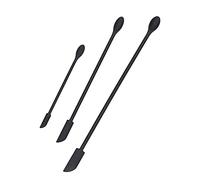 AMONIDA Ensemble de Spatules en Silicone, 3 Pièces, Ustensiles de Cuisine Durables de qualité Alimentaire pour Bocaux et Récipients de 15.5cm à 30.5cm, Noir (BLACK)