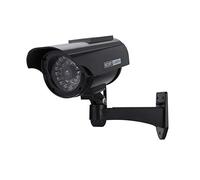 AMONIDA Fausse Caméra à énergie Solaire avec Un Design Réaliste et Un Angle de Réglable pour la Surveillance de sécurité Extérieure 1 unité Noire (Black)