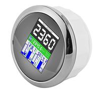 AMONIDA Jauge Numérique Multifonction, Jauges en Acier Inoxydable de 85 Mm, Jauge de Machines d'ingénierie avec Température de Régime, Pression d'huile, Tachymètre de Niveau de Carburant, Compteur