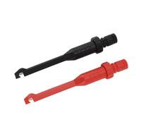 AMONIDA Jeu de Sondes de Perçage de Fil, Clips Isolés Durables pour la Détection de Circuits Automobiles, Prise Banane de 4mm, 2 Pièces Rouge et Noir