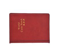 AMONIDA Livre de Collection de Pièces de Monnaie avec 120 Pochettes en PVC, Couverture en PU Durable pour Collectionneurs de Pièces de Monnaie, 15x11cm, Souple et Hautement Protectrice (rouge)