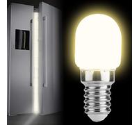 AMONIDA Mini Ampoule LED Précise pour Réfrigérateur, Lampe E14 T22 2W 220V pour Maison et Bureau, ABS Blanc Chaud 0.9x2,1 Pouces (Lumière chaude)