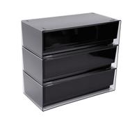 AMONIDA Organisateur de Tiroir de Rangement, Conception Empilable | Plateaux en Plastique Transparent, pour Garde-manger et Meuble-lavabo, avec Compartiments Amovibles ; Adaptés aux Sachets