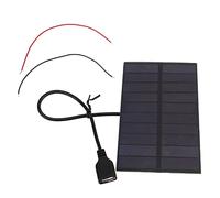 AMONIDA Panneau Solaire 5V, 1,5W Conception en Silicium Monocristallin | Matériau PET léger et durable, compatibilité USB