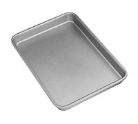 AMONIDA Plaque de Cuisson Rectangulaire Antiadhésive Durable pour Biscuits et Apéritifs en Acier Inoxydable Noir - Choisissez parmi 3 Tailles (L)