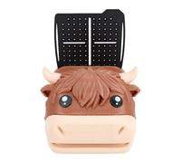 AMONIDA Porte-notes Collantes Highland Cow, Conception Imprimée en 3D | Organisateur de Bureau en PLA, Fente pour Stylo, Grille Doublée et Pochoirs à Points, Convient aux Blocs-notes de 3x3