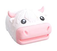 AMONIDA Porte-notes Collantes Highland Cow, Conception Imprimée en 3D | Organisateur de Bureau en PLA, Fente pour Stylo, Grille Doublée et Pochoirs à Points, Convient aux Blocs-notes de 3x3