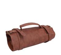 AMONIDA Sac de Découpe, Organisateur D'Outils en Cuir PU avec 10 Emplacements Individuels et Bandoulière Amovible, pour Outils de Sculpture, Ciseaux, Grattoirs et Tampons