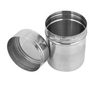 AMONIDA Shaker à Poudre avec Couvercle, Shaker D'assaisonnement Durable en Acier Inoxydable pour café et Sucre, Design épuré pour une Utilisation en Cuisine, Couleur Argent, 1 X 3oz (S 550 ml 8000