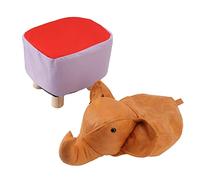 AMONIDA Tabouret rembourré en Forme D'éléphant, Repose-Pieds en Forme d'animal Mignon pour S'amuser en Famille, Enfants et Adultes, Intérieur en éponge pour Chambre d'enfant, Salle de Jeux (Orange)