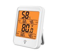 AMONIDA Thermomètre et Hygromètre Numérique, Haute Précision, Température Intérieure, humidité, pour la Maison, le Bureau, Conception Compacte D'économie D'énergie (WHITE)