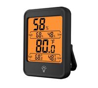 AMONIDA Thermomètre et Hygromètre Numérique, Haute Précision, Température Intérieure, humidité, pour la Maison, le Bureau, Conception Compacte D'économie D'énergie (BLACK)