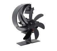 AMONIDA Ventilateur de Poêle à Chaleur, 7 Pales, Brûleur à Bûches Efficace pour les Activités de Plein Air, Fonctionnement Silencieux en Aluminium, 1 unité (BLACK)