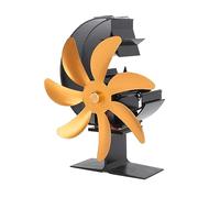 AMONIDA Ventilateur de Poêle à Chaleur, 7 Pales, Brûleur à Bûches Efficace pour les Activités de Plein Air, Fonctionnement Silencieux en Aluminium, 1 unité (GOLD)