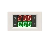 AMONIDA Voltmètre Ampèremètre Blanc à Double Mètre, Haute Précision, pour la Mesure de L'onde Sinusoïdale, Conception Durable