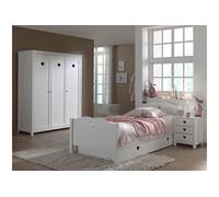 AMORI Lit simple + Lit gigogne + Chevet + Armoire 3 portes
