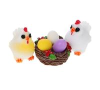 Amosfun 1 Jeu Bibelots en Résine Ornements De Poulet De Jardin Décor De Jardin De Poulet Statues D'oeufs De Poule Statues De Poule en Plein Air Figurine Statue Oeuf Mini Figurine De Poulet