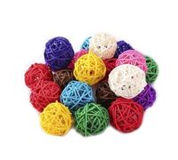 Amosfun 10 Pièces décoration de Table décor Vert Vase coloré Decoration Noel décoration de noël Balle de rotin Boule de Jardin en rotin Animaux Osier Remplissage Sepak Takraw Bambou