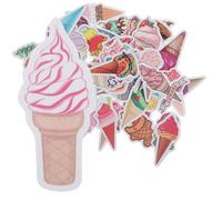 Amosfun 100 PièCes Autocollants De CrèMe GlacéE En Pvc Stickers Gourmands Pour Valise Ordinateur Portable Scrapbooking Et DéCoration Autocollants ImperméAbles En Couleurs Assorties