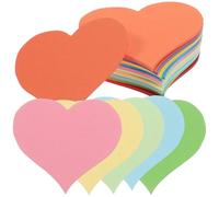 Amosfun 100 Pièces Bloc-notes Cœur Autocollant en Papier, Coloré | Forme Cœur, Adhésif Facile à Coller, Usage Bureau et Étude, pour Tableaux et Enveloppes Couleur Aléatoire