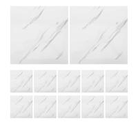 Amosfun 12 Pièces Carreaux de Marbre Auto-adhésifs 12x12 en Pvc pour Mur | Pose sans Colle ni Outils, Découpe Facile, Surfaces Planes, Chambre et Salon, Effet Marbre Décoratif