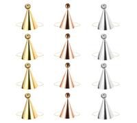 Amosfun 12 Pièces Chapeau Cône D’Anniversaire à Sequins | Décoration de Fête à Thème Anniversaire, Plastique et Papier, Lot de Argenté, Rose et Or