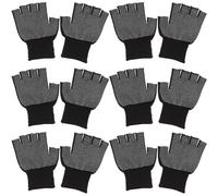 Amosfun 15 Paires Moufles de Travail en Nylon Noirs Demi-doigts | Fins, Résistants à L'usure, pour Précision Industrielle et Manipulation D'équipement Électronique
