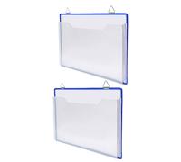 Amosfun 2 Pièces Classeur Mural A4 Horizontal Suspendu en Plastique Bleu | Dossier Suspendu, Rangement Pratique, Structure Robuste pour Reçus et Lettres