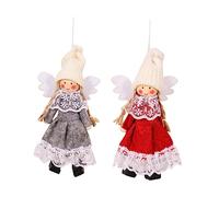 Amosfun 2 Pièces Décoration de Noël Pendants Ange Non Tissé pour Sapin Ornements Suspendus Festifs Accessoires de Fête Hivernale Couleur Aléatoire