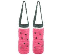 Amosfun 2 Pièces Manchon de Bouteille Fait Main 500ml en Fil de Polypropylène, Protège-Bouteille Isotherme Confortable et Polyvalent pour Verre et Sport