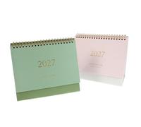 Amosfun 2 Pièces Mini Calendrier de Bureau 2027 en Papier, Minimaliste | Agenda Mensuel Permanent à Feuillets, Support Stable, pour Réunions et Coins D’étude, Style Nordique