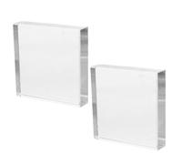 Amosfun 2 Pièces Presse-Papier Transparent Rectangulaire en Verre Blanc | Surface Lisse Polie, Objet Décoratif, Stable Table, Base pour Boule