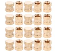 Amosfun 20 Pièces 20 Pcs Écrou Moleté à Pas de Vis Femelle en Laiton 1/4-20 X 8 Mm, Insert Robuste pour Réparation et Fixation Industrielle