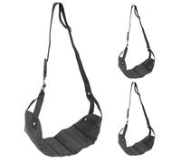 Amosfun 3 Pièces Hamac de Jambe pour Voyager en Avion Réglable Léger Noir | Installation Facile, Expérience Ergonomique, Tissu Nylon Respirant Mousse, Sangle Incluse pour Trains et Voitures