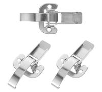 Amosfun 3 Pièces Loquet en Fer Argenté pour Caisse Industrielle, Fermeture à Bascule Simple et Polyvalente, pour Boîte à Outils et Benne de Camion